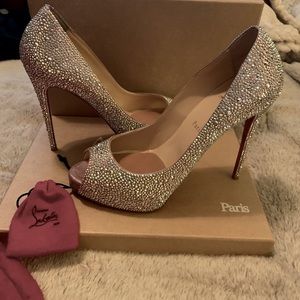 Christian Louboutin 40 Metal Suede Stilletto